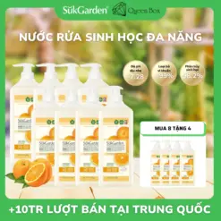 [SukGarden Chính Hãng] [MUA 8 TẶNG 4 CÙNG LOẠI] Nước Rửa Sinh Học SukGarden 1,28kg Chiết Xuất Enzyme Thực Vật - Hỗ Trợ Rửa Chén Bát, Rau Củ Quả