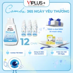 Combo 365 NGÀY YÊU THƯƠNG 12 Chai Nước Rửa Mắt VIPLUS+ Multi B Eye Wash [ COOL + EXTRA + FRESH ] + QUÀ TẶNG