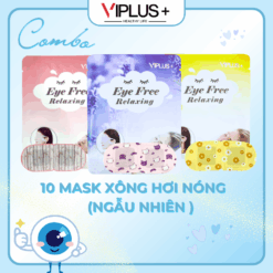 Combo 10 Miếng Mặt Nạ Xông Hơi Mắt VIPLUS+ Giúp Thư Giãn, Giảm Quầng Thâm Mắt (Màu ngẫu nhiên)