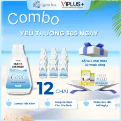 Combo 365 NGÀY YÊU THƯƠNG 12 Chai Nước Rửa Mắt VIPLUS+ Multi B Eye Wash [ COOL + EXTRA + FRESH ] + QUÀ TẶNG