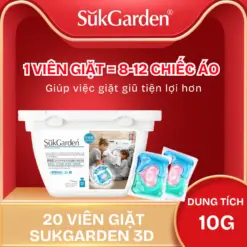[SukGarden] - Viên Giặt Quần Áo Sukgarden 3D Hương Hoa - 10g*20 Viên