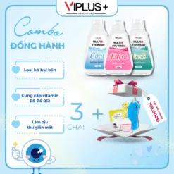 Combo ĐỒNG HÀNH :  3 Chai Nước Rửa Mắt VIPLUS+ Multi B Eye Wash [ COOL + EXTRA + FRESH ] + QUÀ TẶNG COMBO TRẢI NGHIỆM