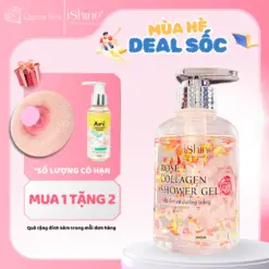 ISHINE - Sữa Tắm COLLAGEN Cánh Hoa Hương Tinh Dầu Cao Cấp 300ML (Hoa Hồng)