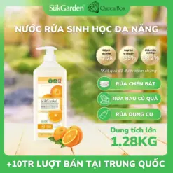 [SukGarden] Nước Rửa Sinh Học SukGarden Hương Cam 1,28kg Chiết Xuất Enzyme Thực Vật - Hỗ Trợ Rửa Chén Bát, Rau Củ Quả